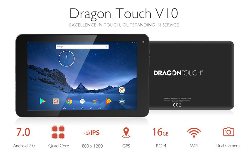 Verdict Dragon Touch V10 10.1 inch Tablet