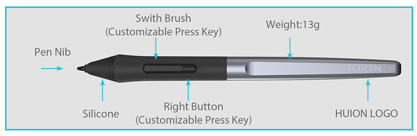 Huion H610PRO V2 Comes With PW100 Pen