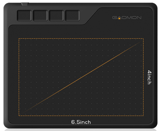 6.5x4 inch working area of GAOMON S620