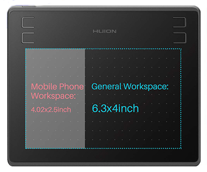 Working Area of HUION HS64