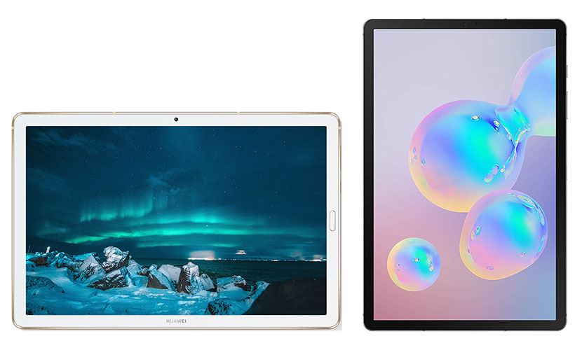 Display of MediaPad M6 and Galaxy Tab S6