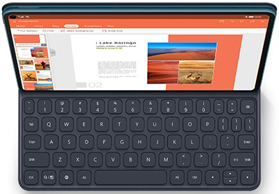 Huawei MatePad Pro 5G with keyboard