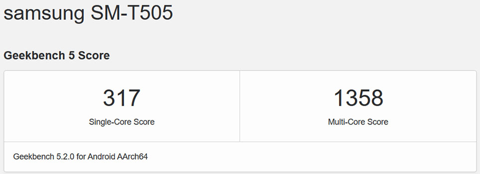 Samsung SM-T505 - Geekbench Browser