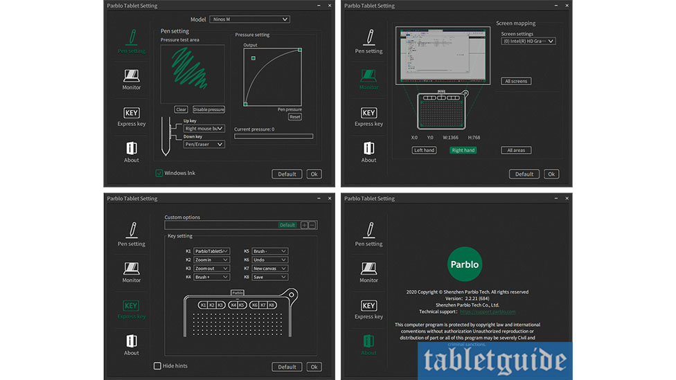 parblo ninos m tablet settings