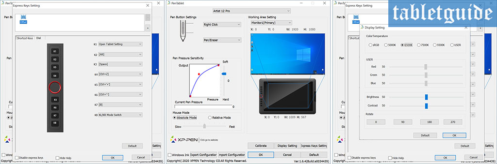 xp-pen artist 12 pro pen and keys seetings