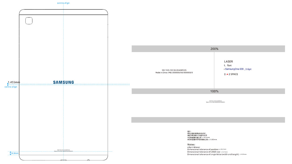 samsung sm-t225 label location fcc