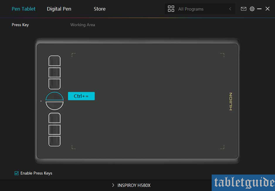 huion tablet settings zbrush