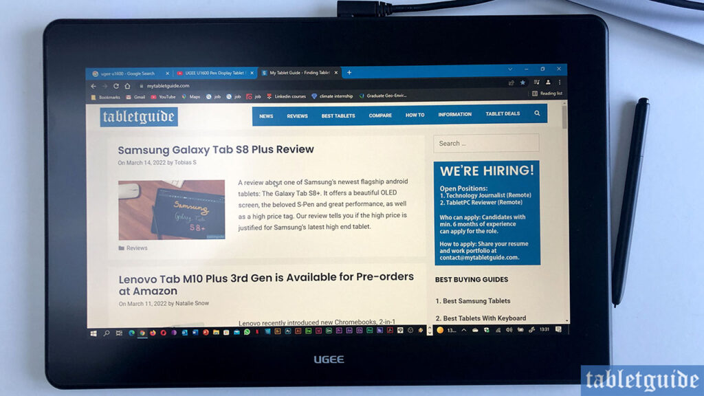 UGEE U1600 Drawing Pen Display Review My Tablet Guide