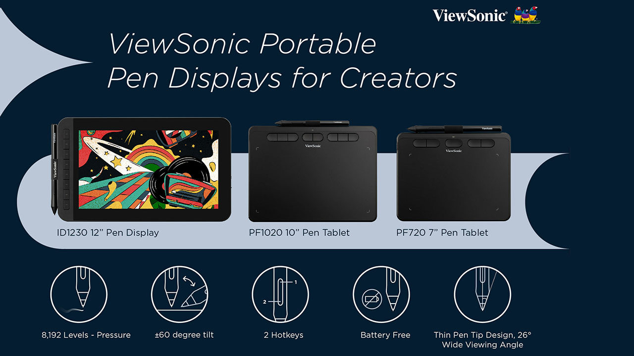 ViewSonic Unveils Collection of New Graphic Tablets; Designed for