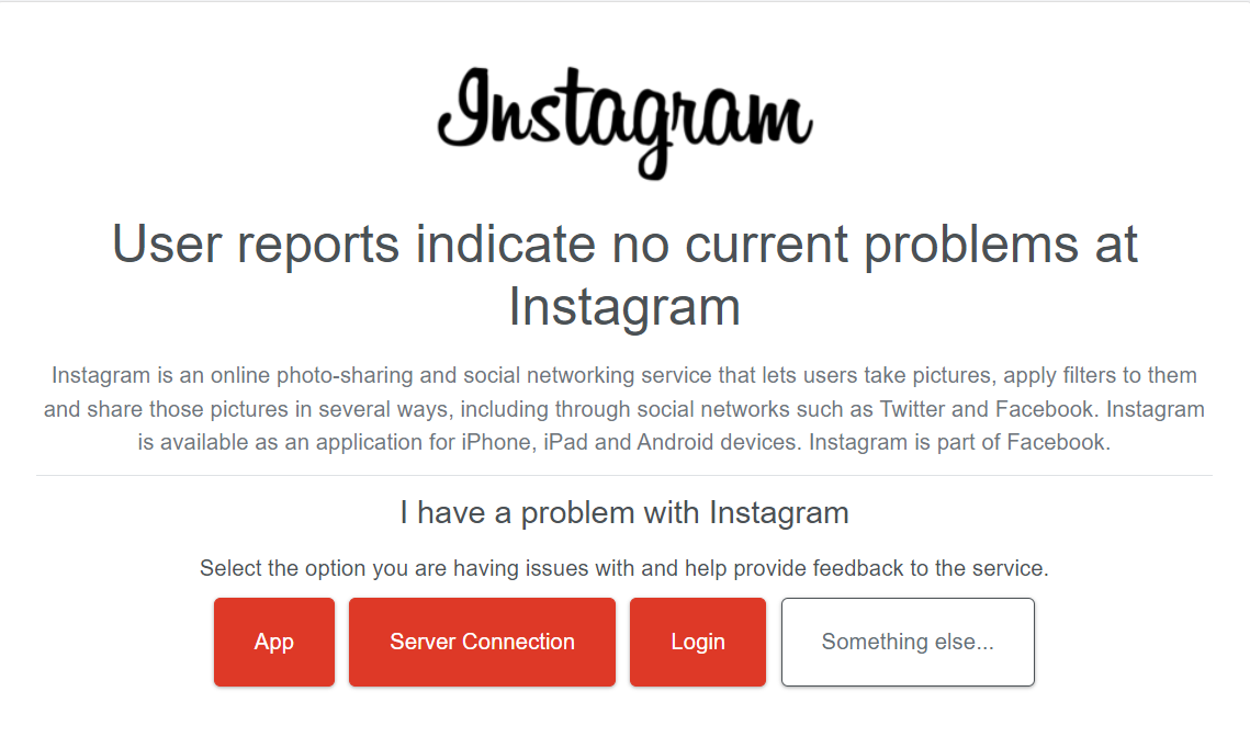 Check if Instagram is down