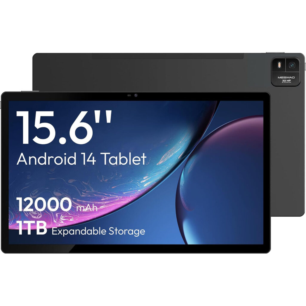 MESWAO 2025 15.6 Inch Pro Android 14 Large Tablet